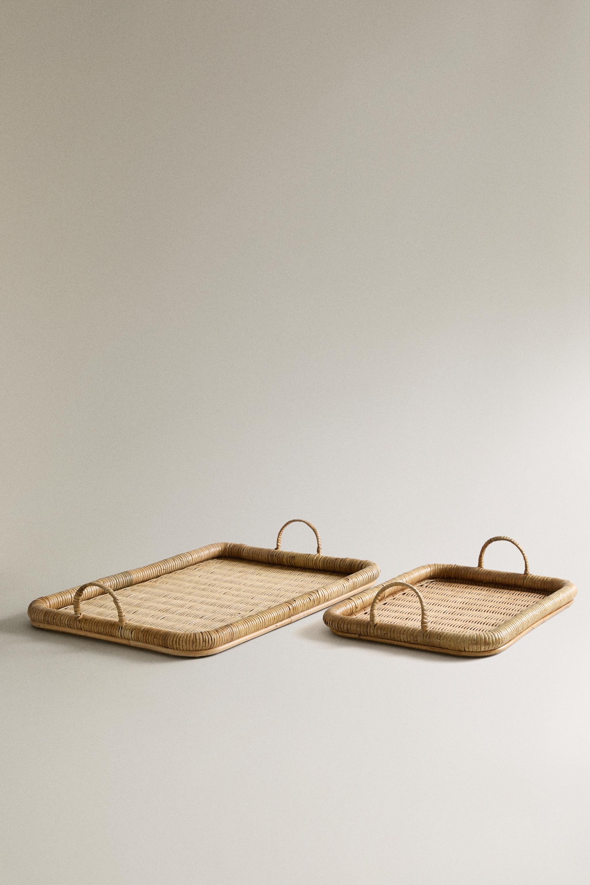 RECTANGULAR RATTAN TRAY